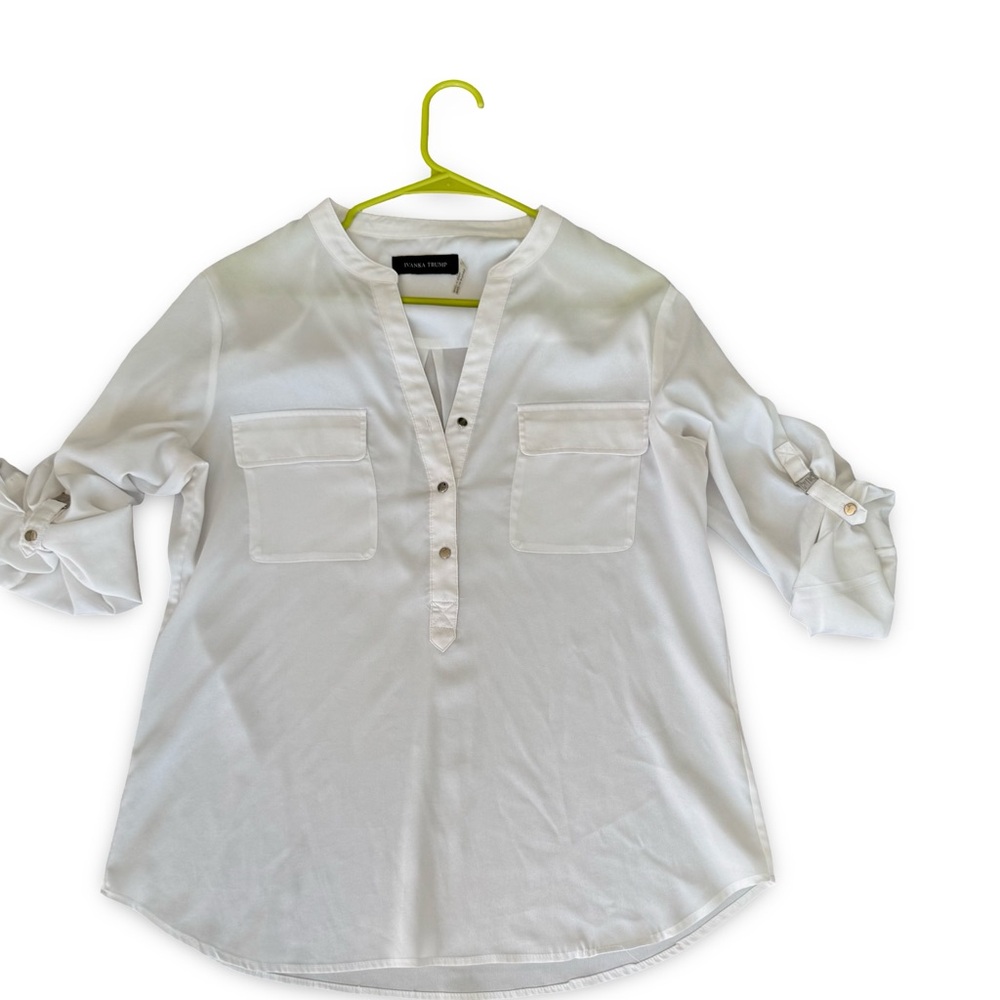 Ivanka Trump 3/4 Button Roll Sleeves Women’s Sz L